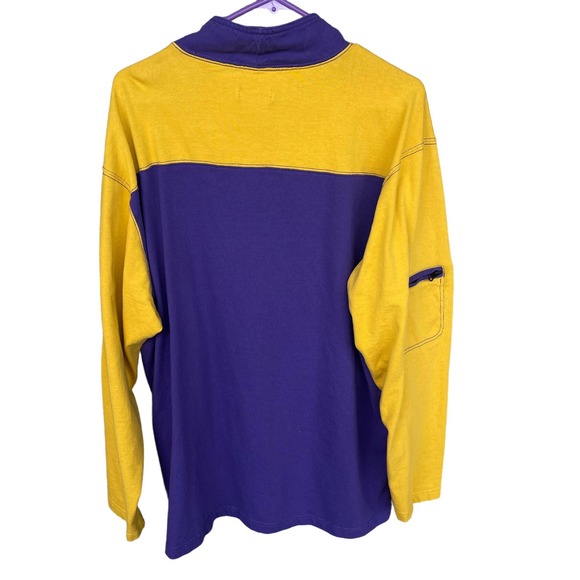 The Territory Ahead Shirt Mens XXL 2X Purple Yellow Quarter Zip Pullover Sweater - Picture 2 of 9